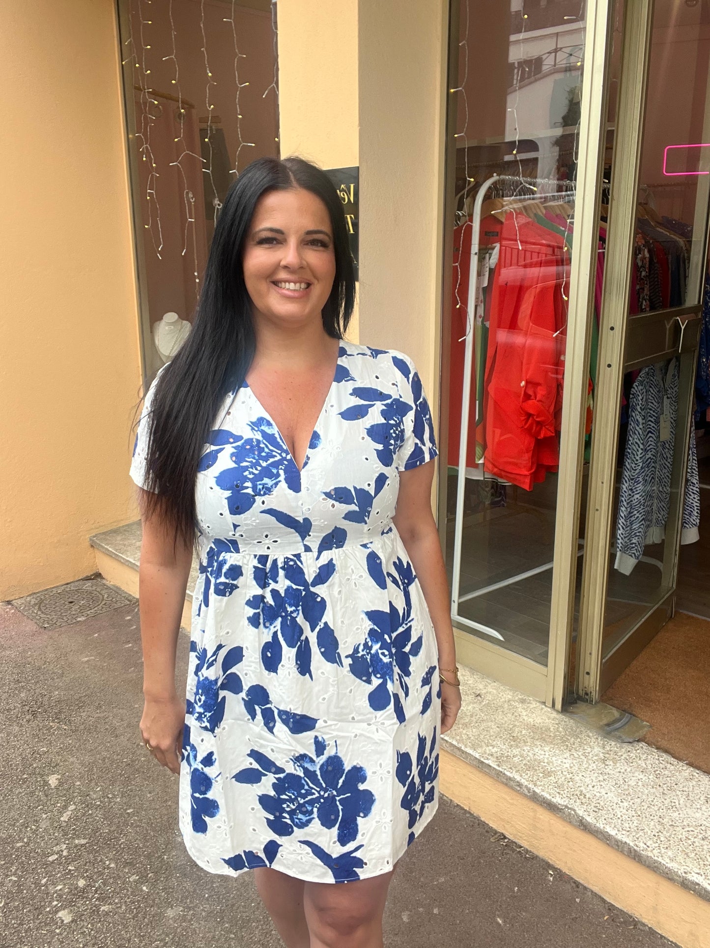 Robe emi en coton bleue