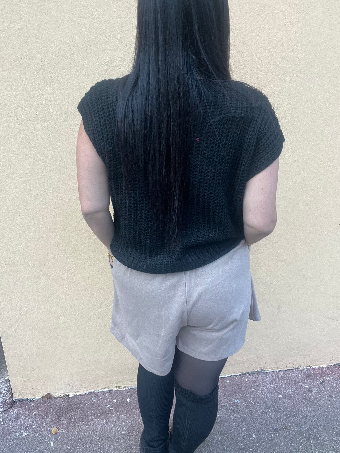 Short grande taille beige