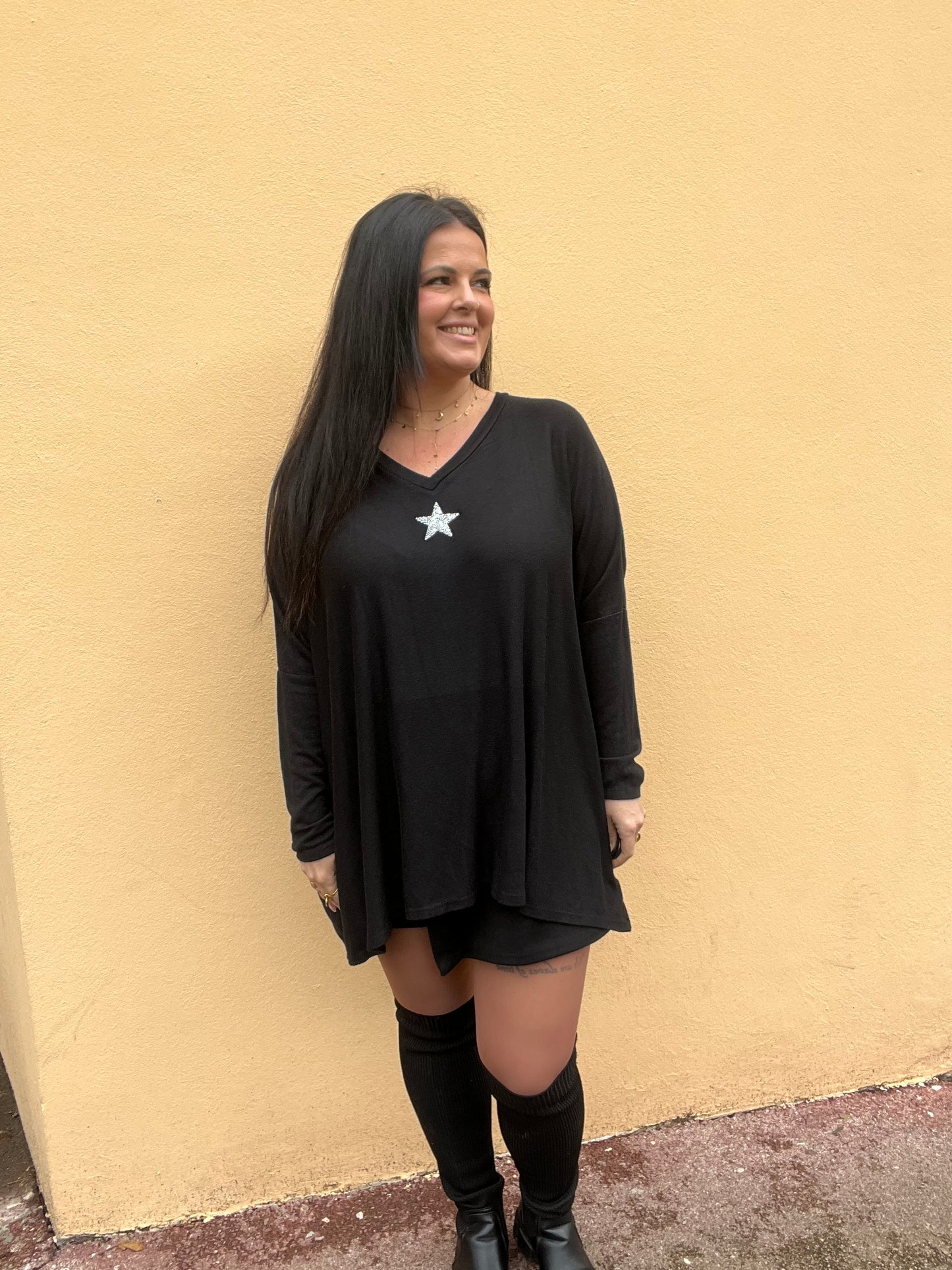 Pull Stars noir grande taille