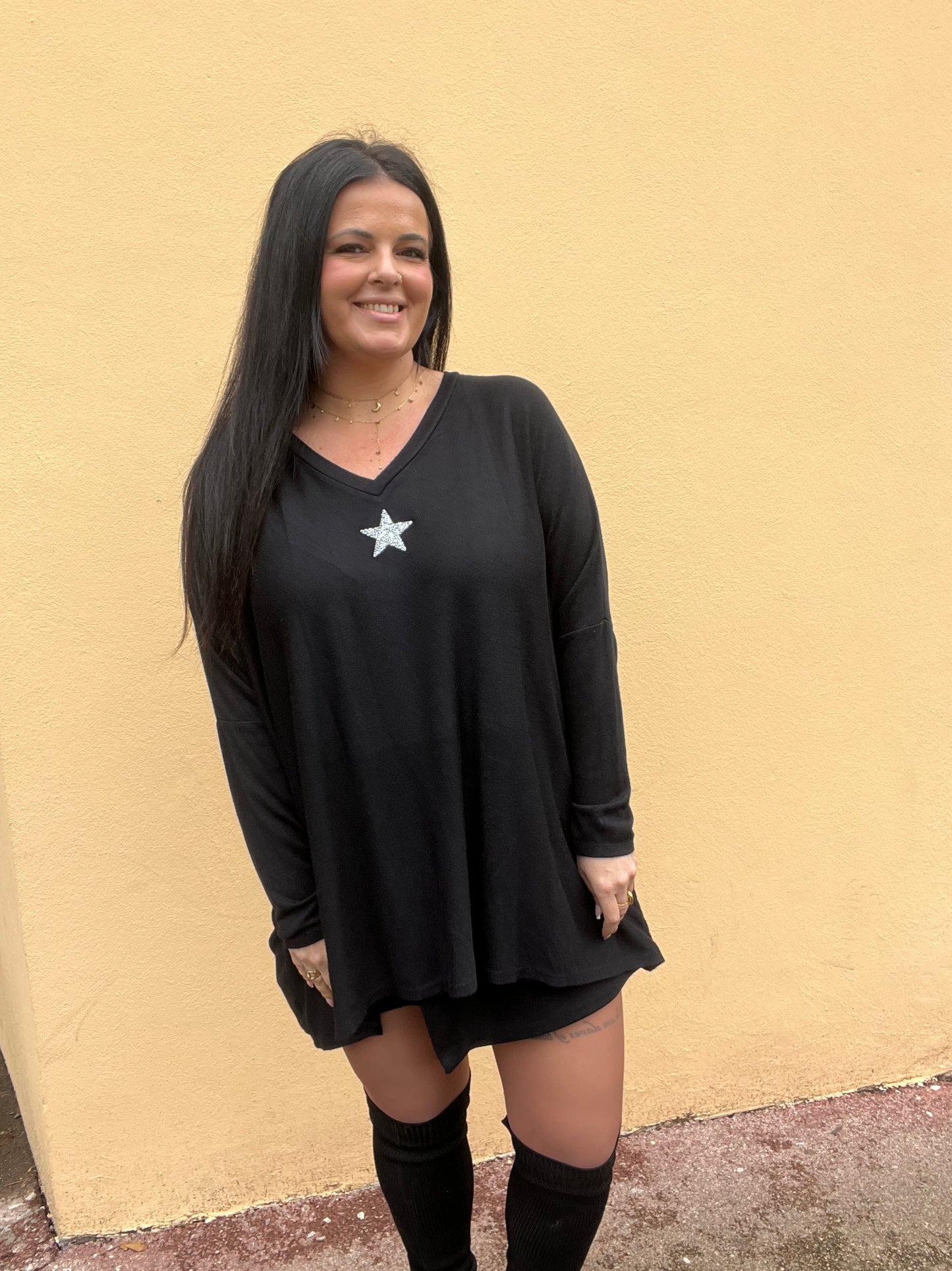 Pull Stars noir grande taille