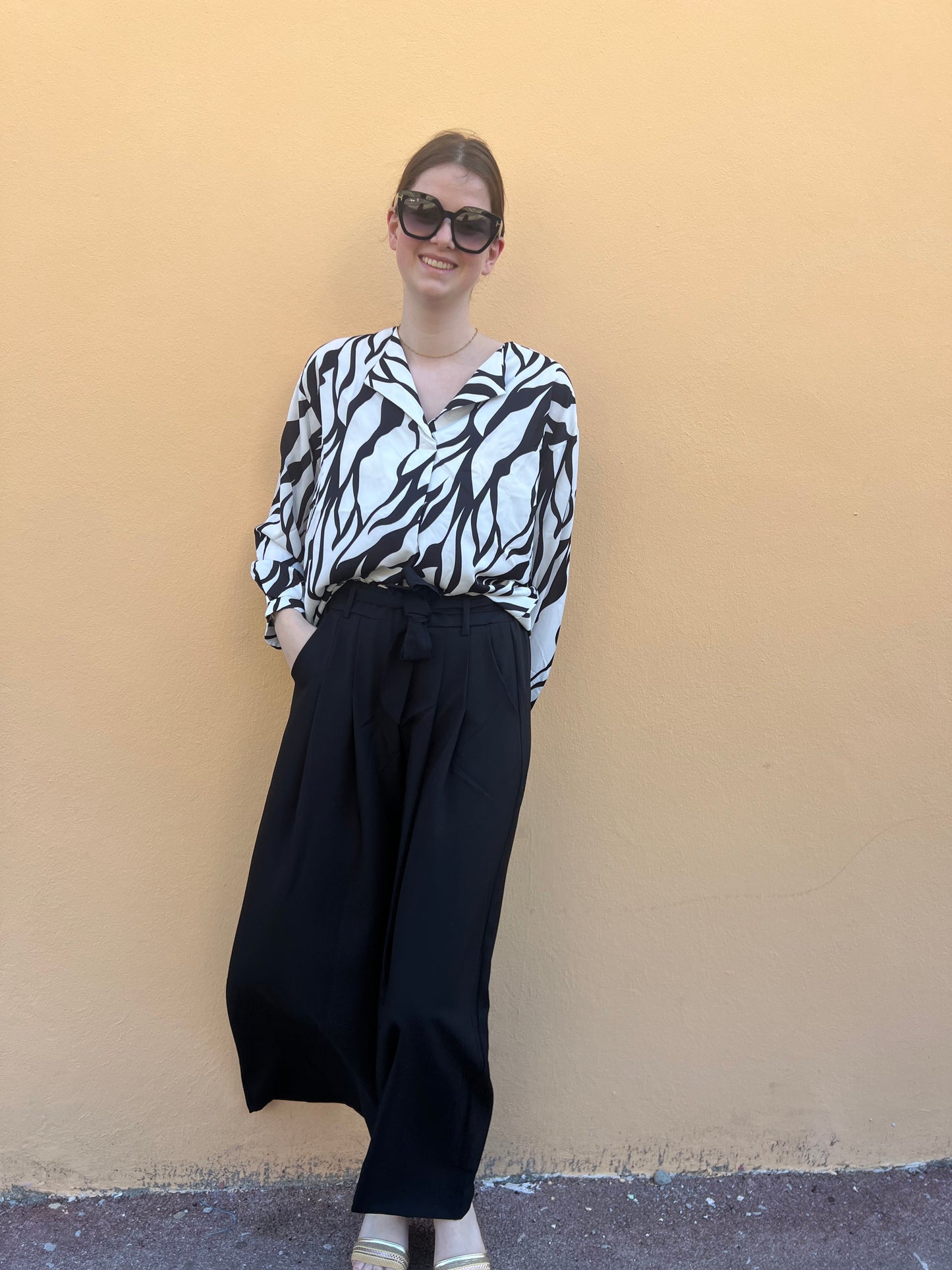 Pantalon large noir