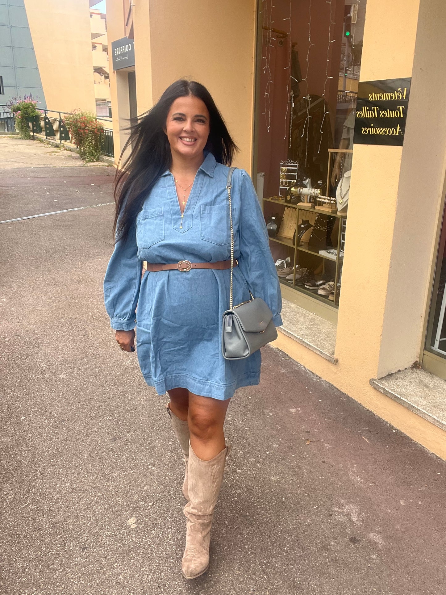 Robe en jean grande taille
