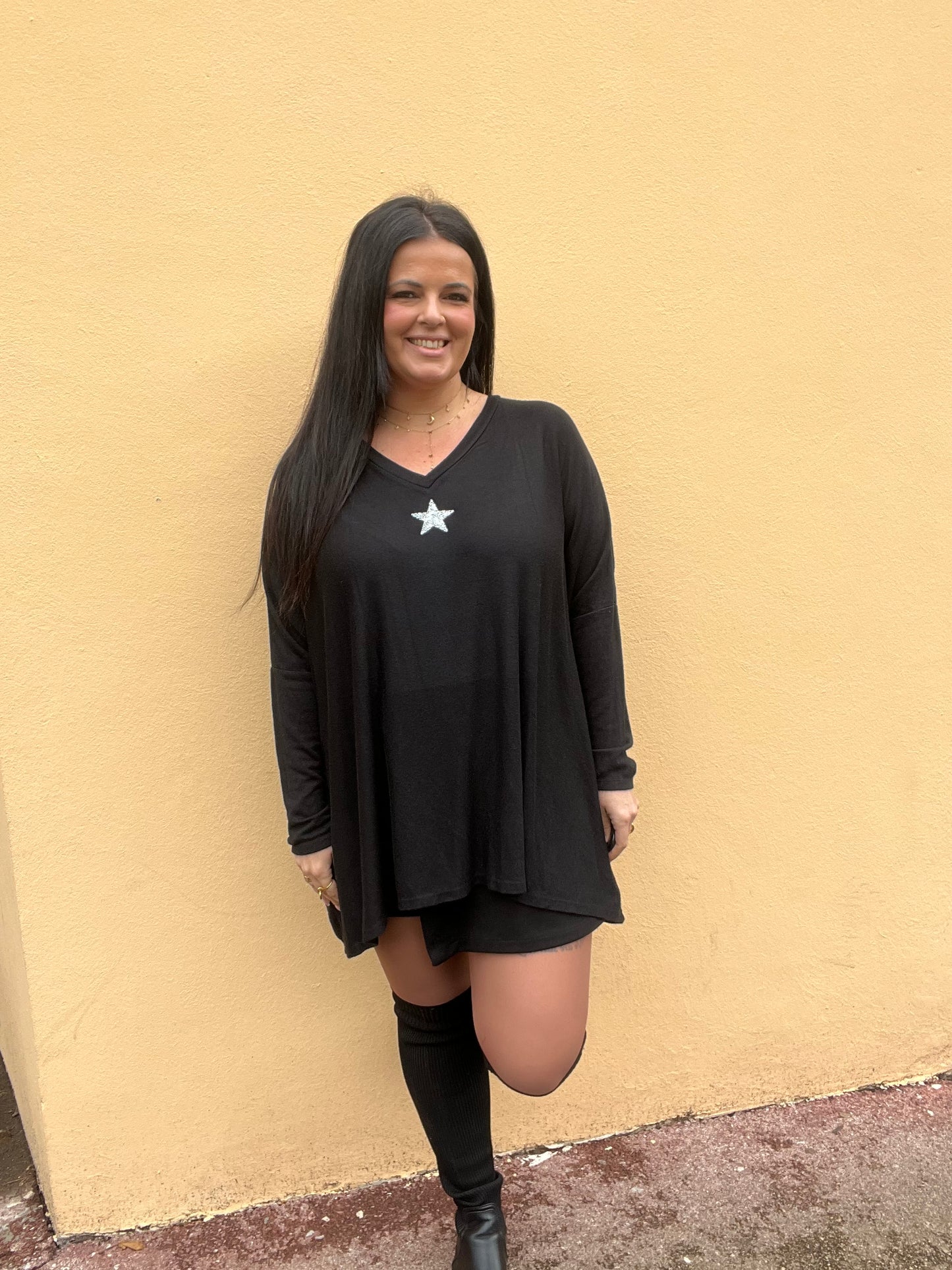 Pull Stars noir grande taille