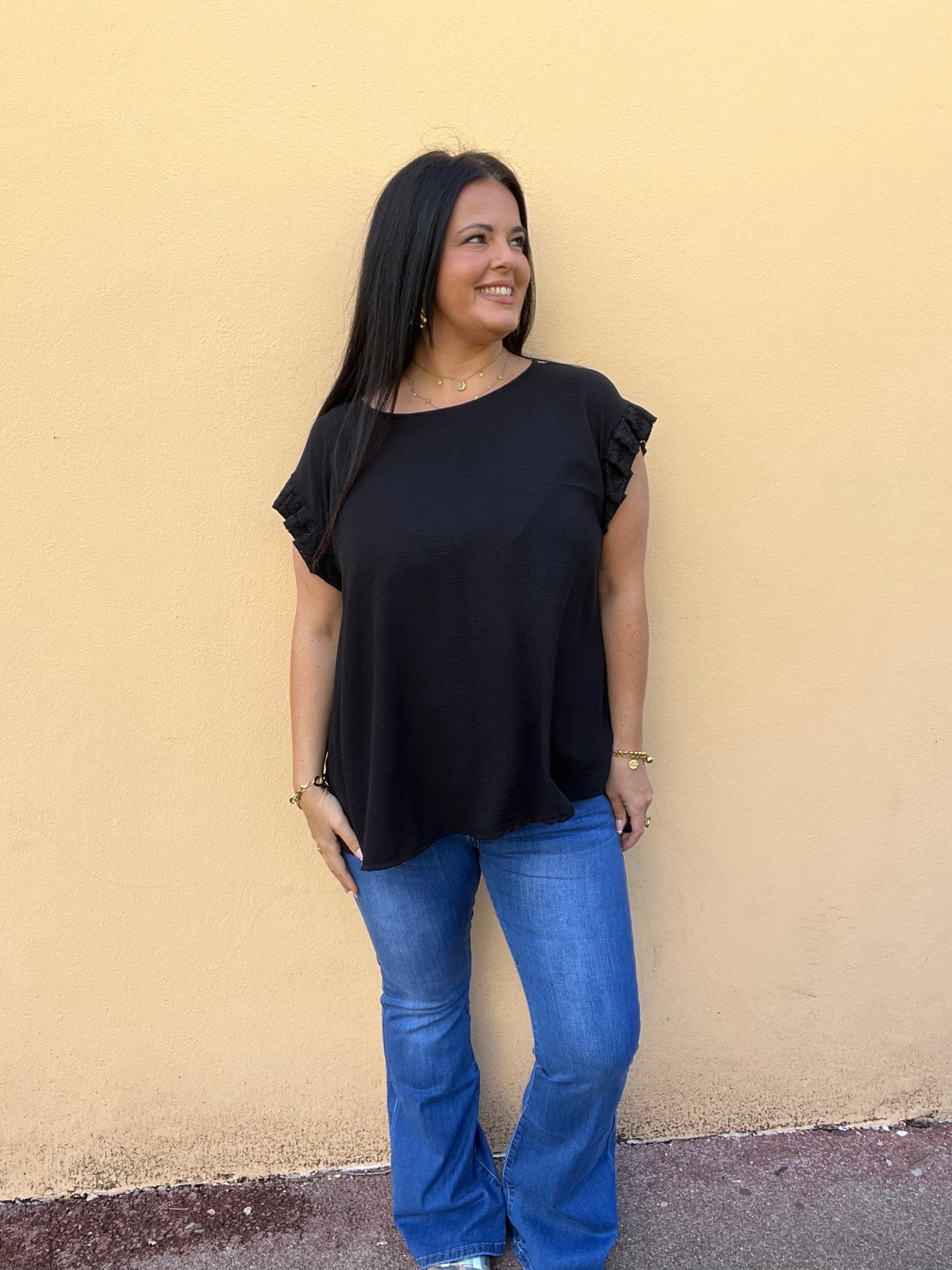 Blouse grande taille noire