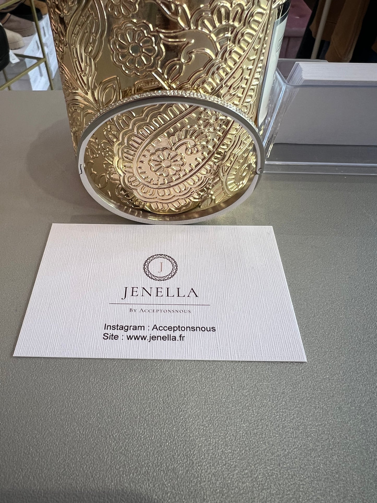 Jonc bracelet strass