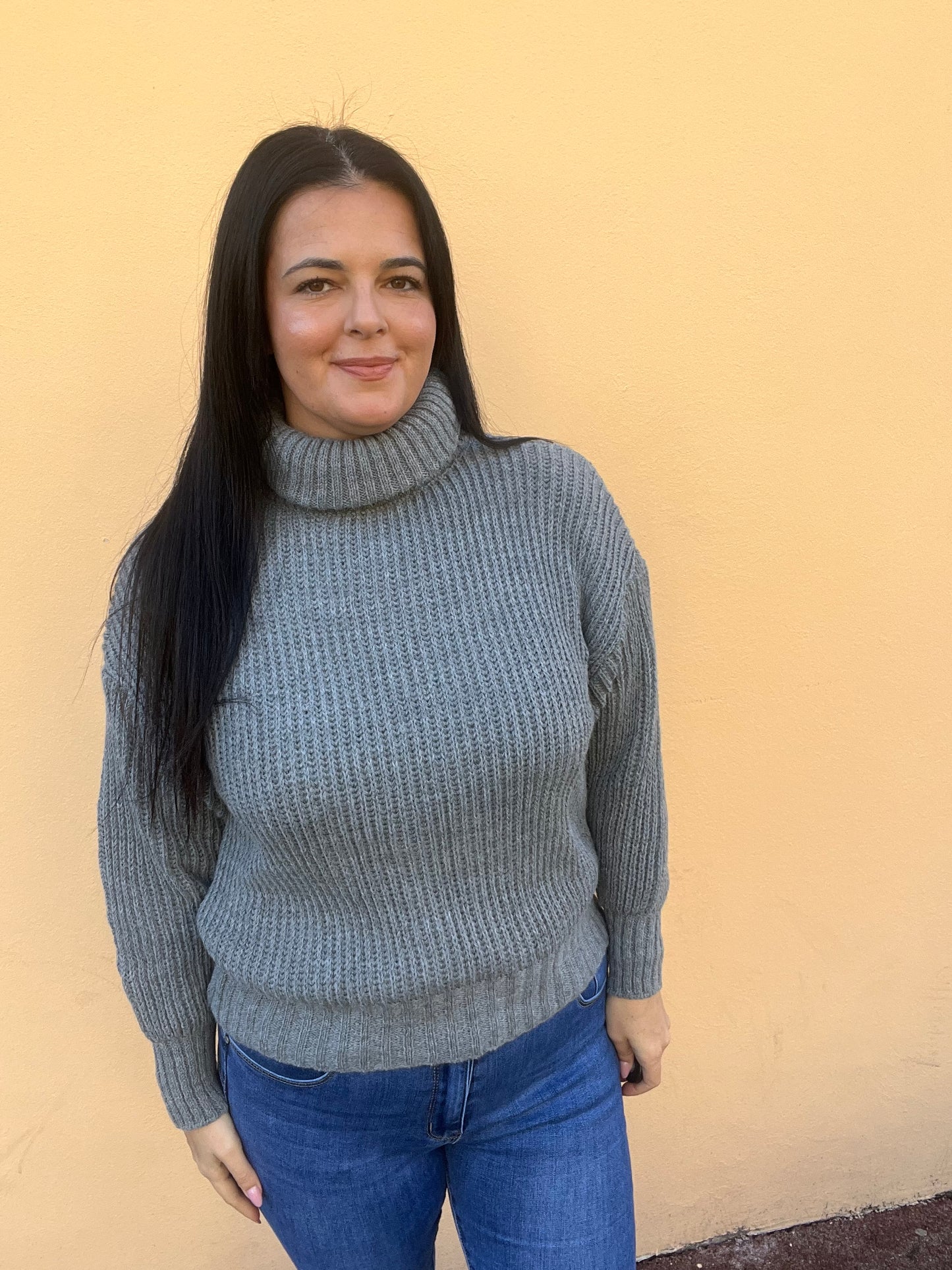 Pull col roulé