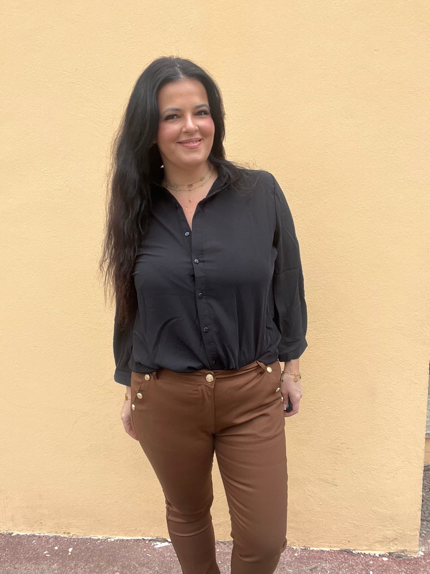 pantalon grande taille marron