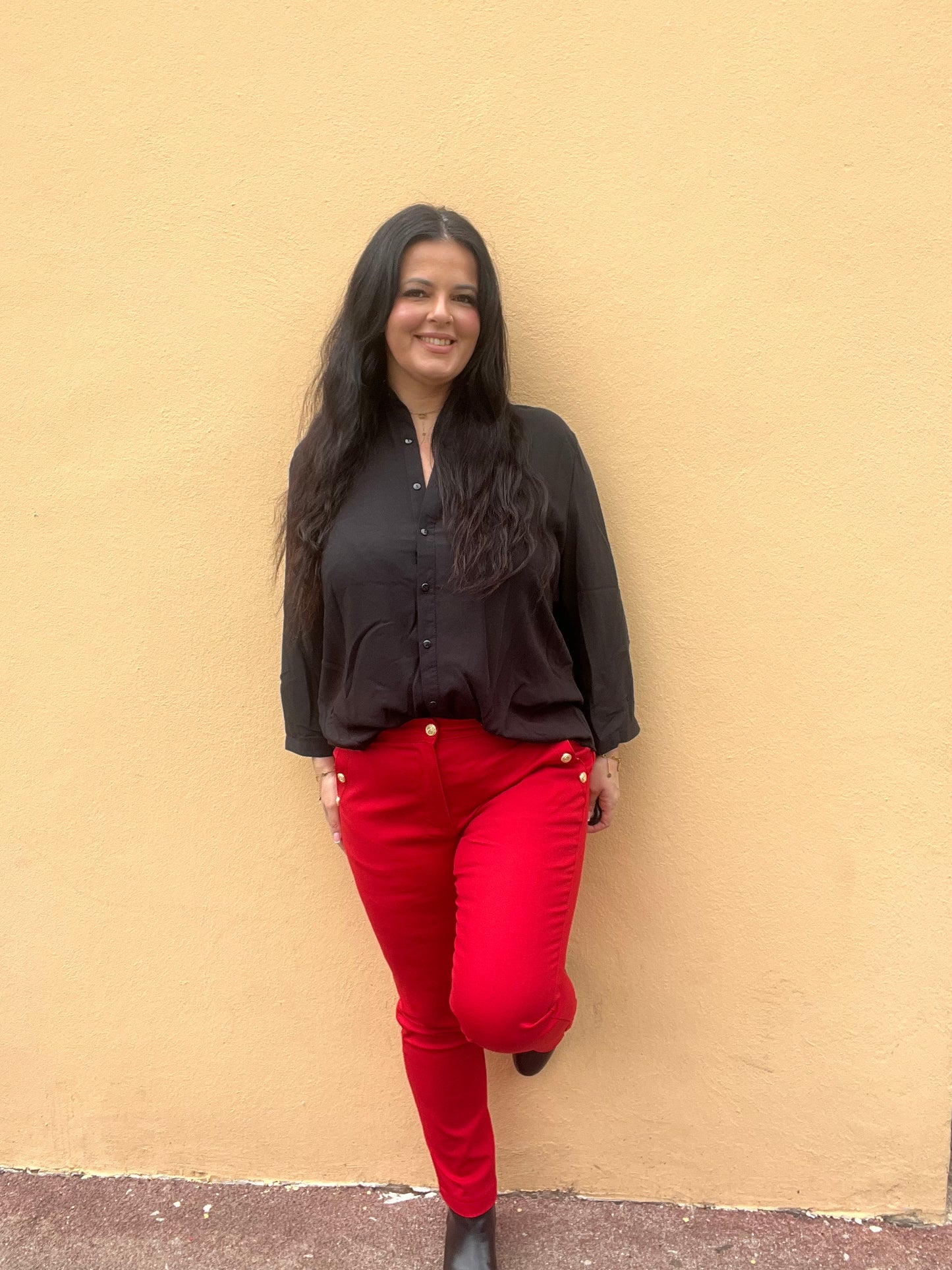 Pantalon grande taille rouge