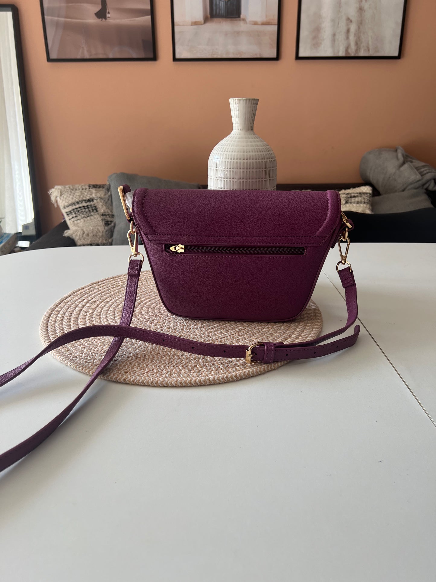 Sac baguette David jones violet
