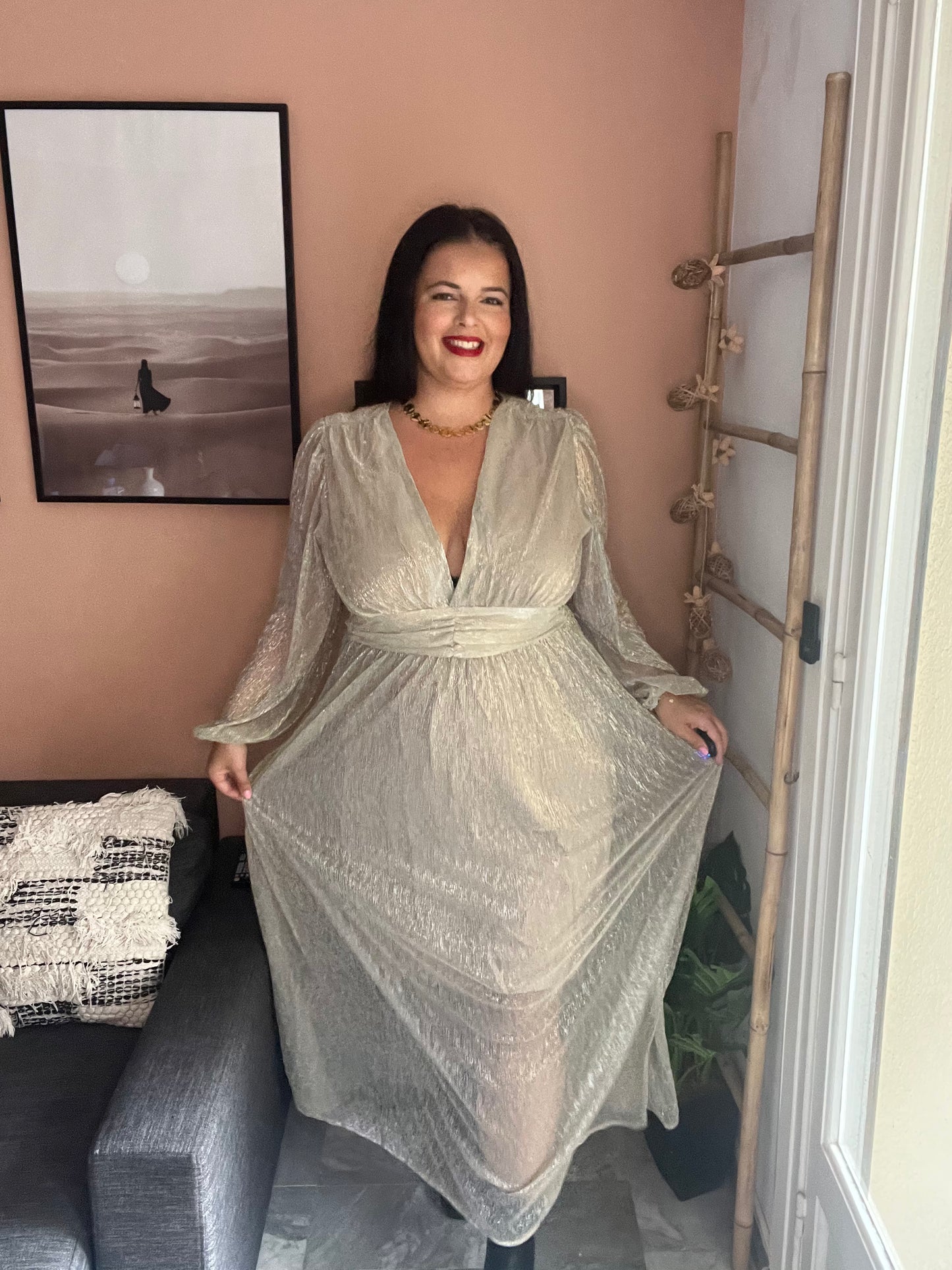 Robe dorée scintillante