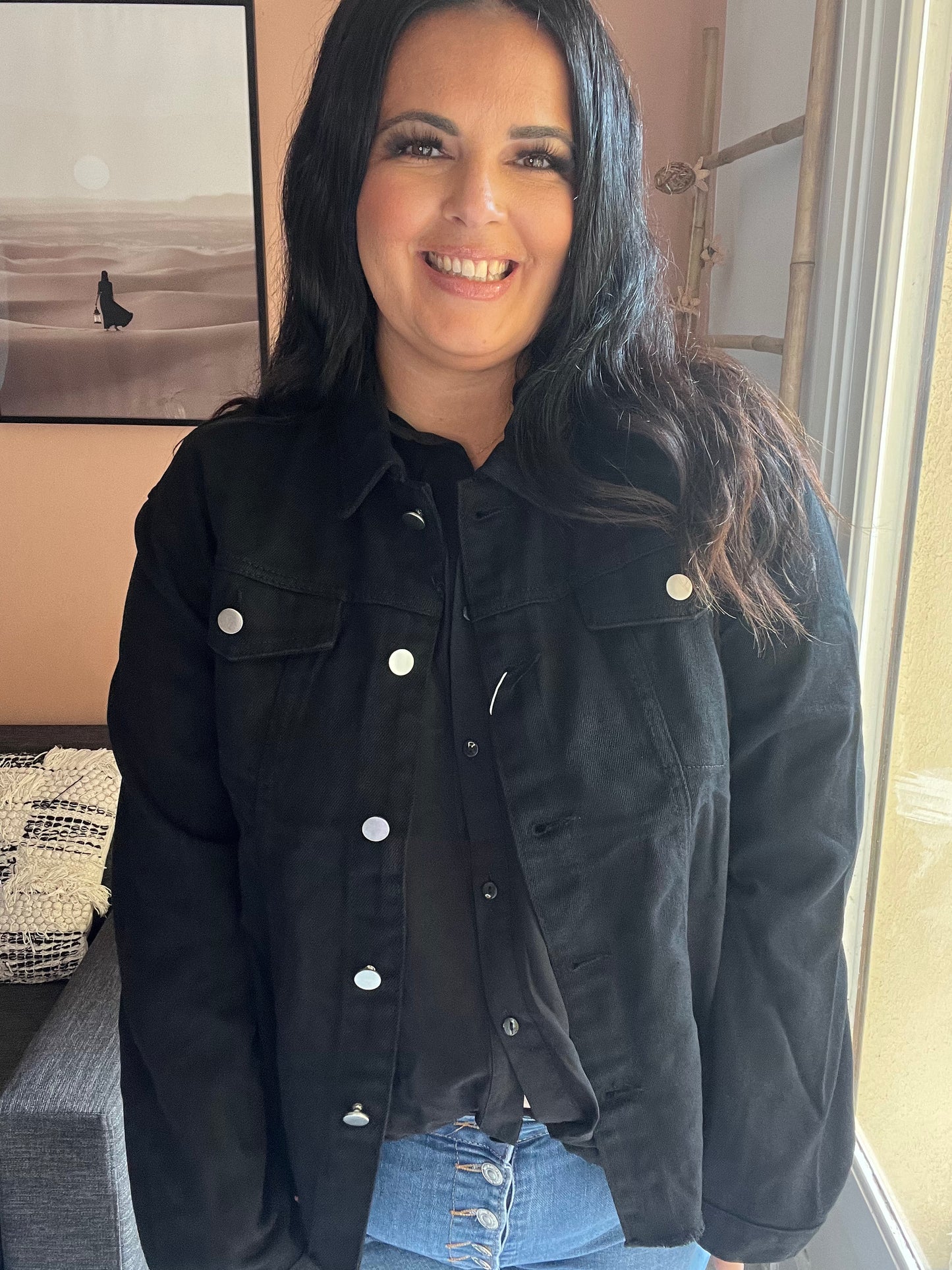Veste en jean noire