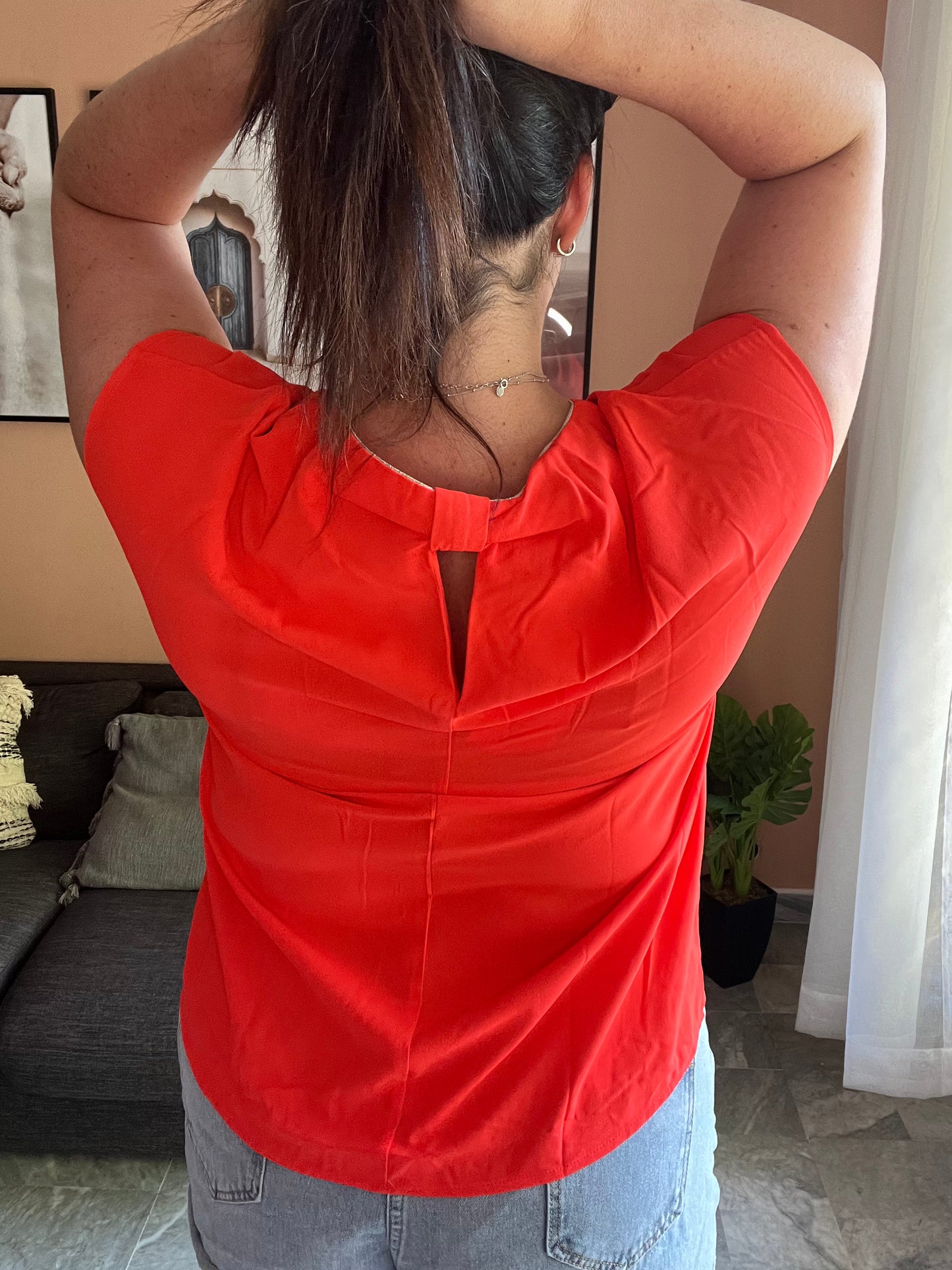 Blouse orange femme