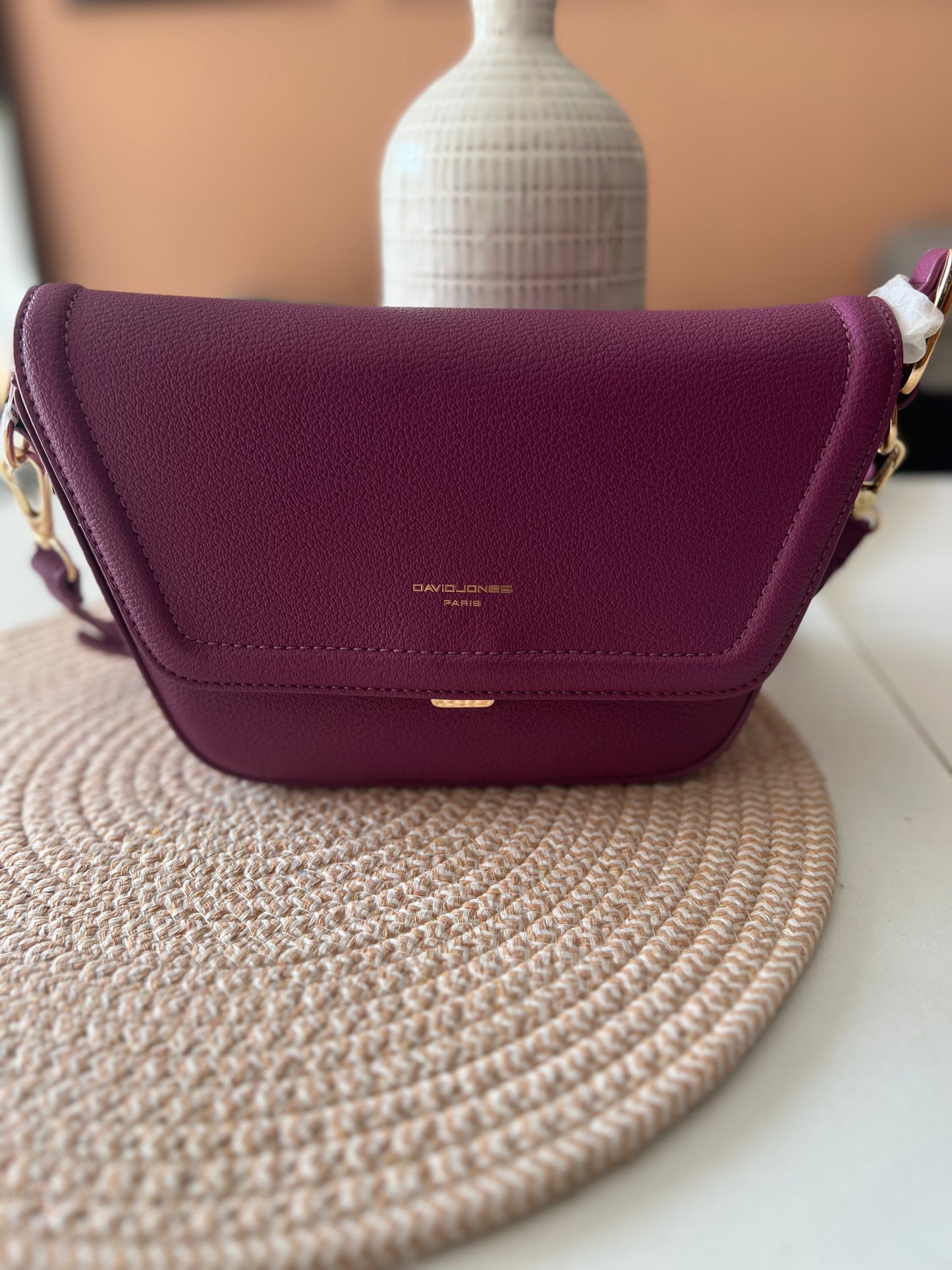 Sac baguette David jones violet