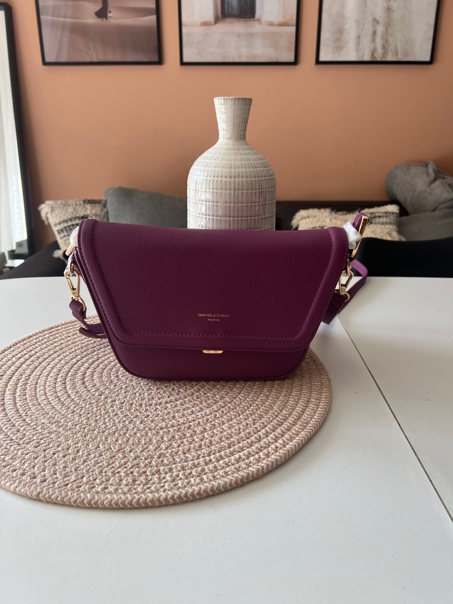 Sac baguette David jones violet
