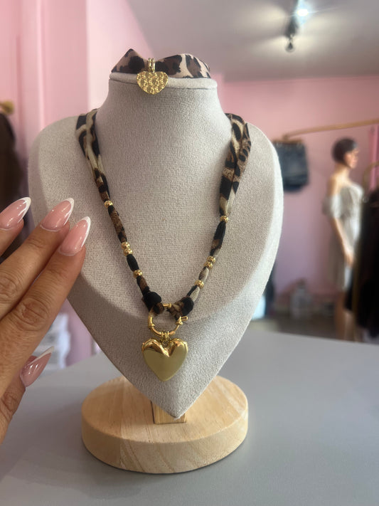 Collier Léopard cœur