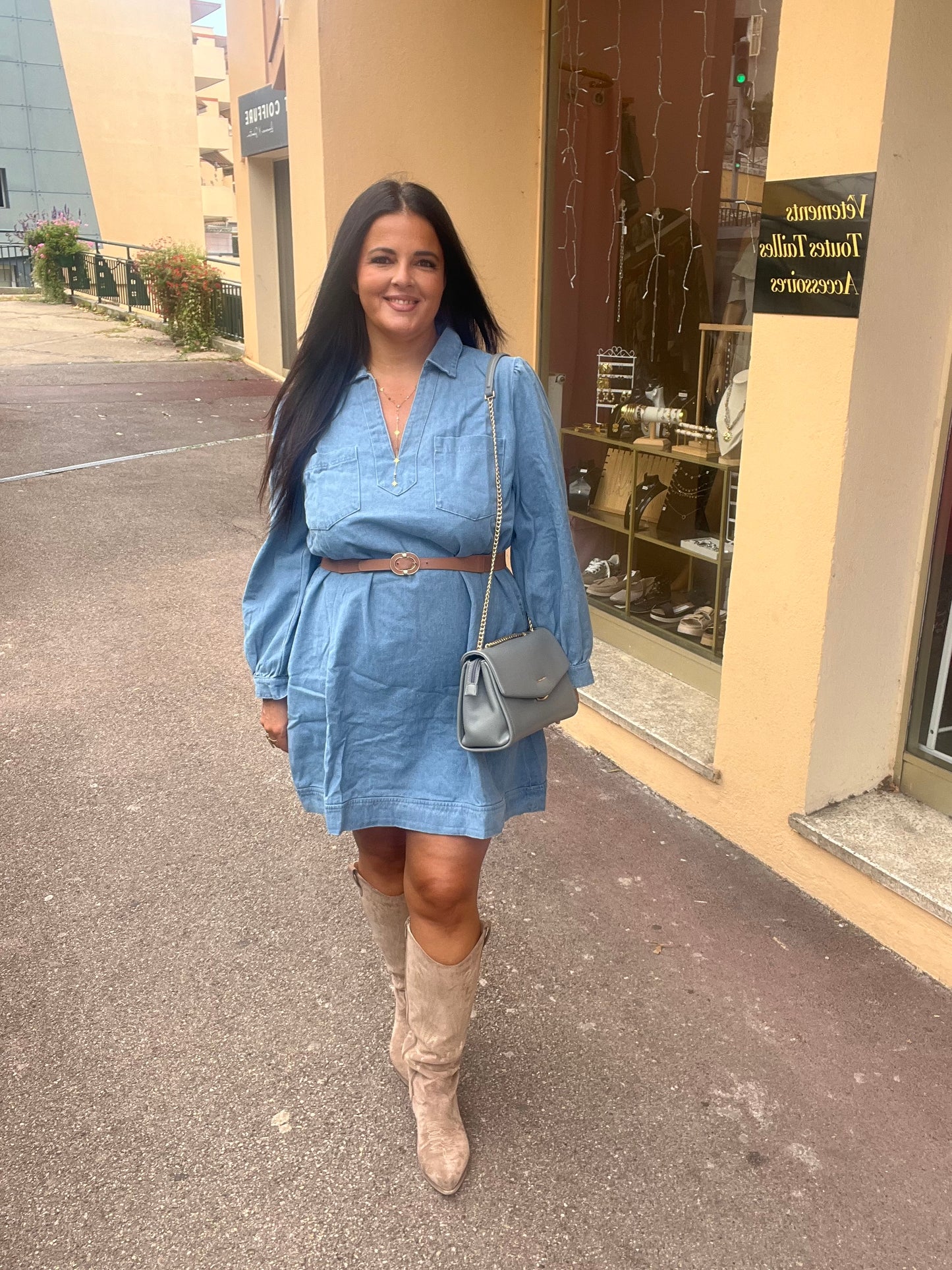Robe en jean grande taille
