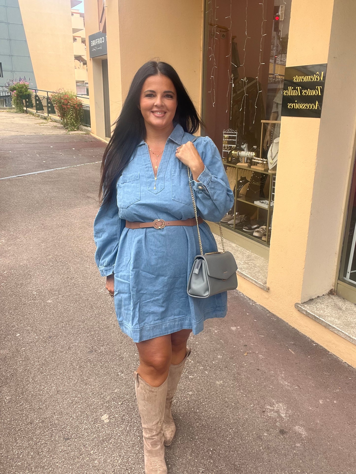 Robe en jean grande taille