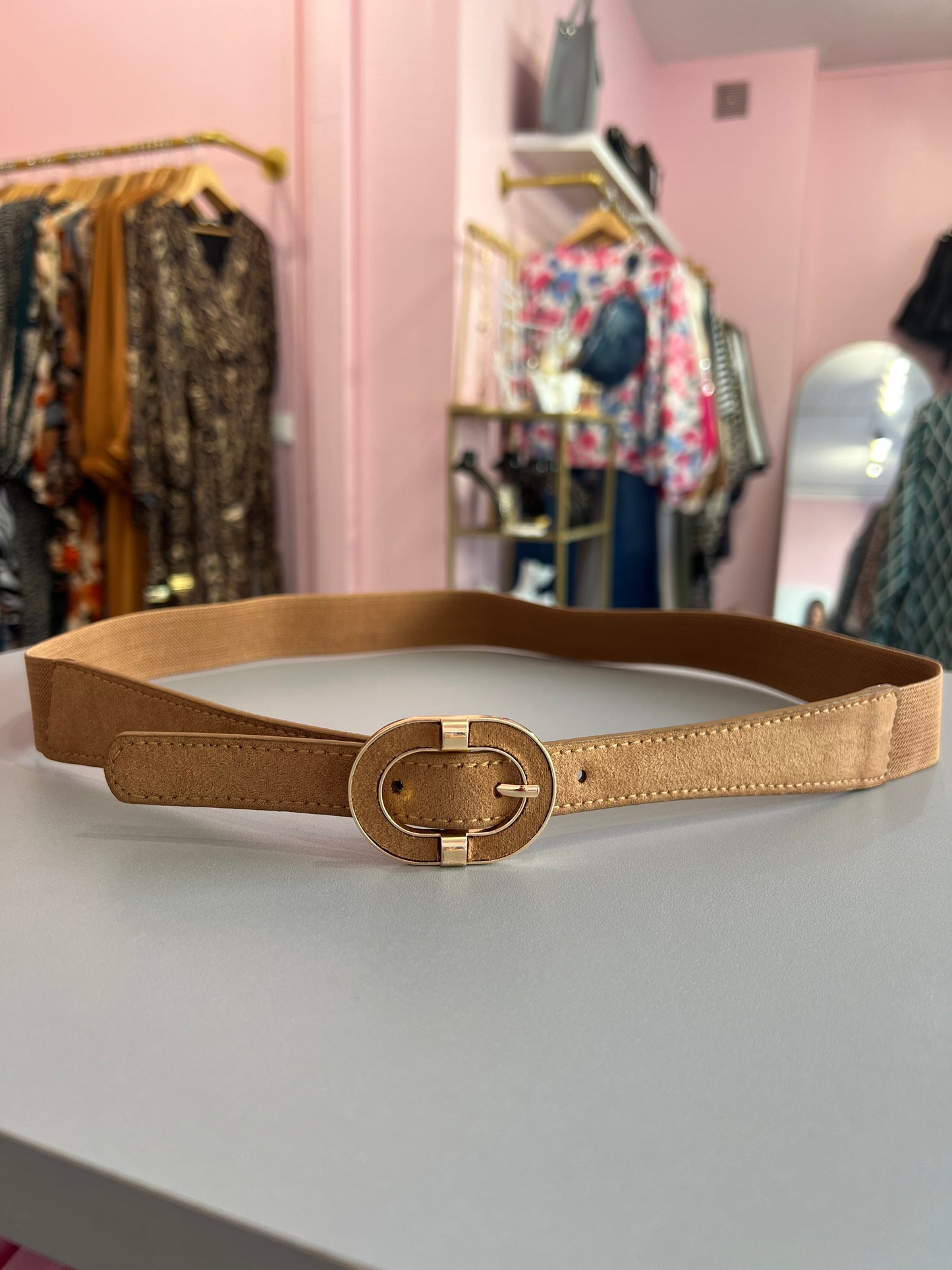 Ceinture grande taille marron