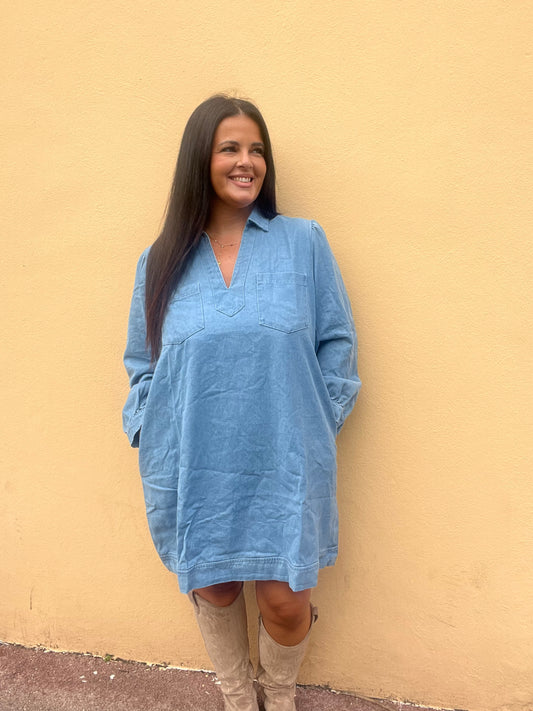 Robe en jean grande taille