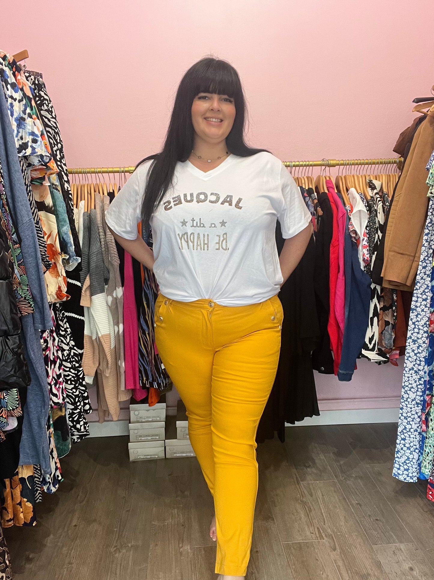 Pantalon grande tailles jaune