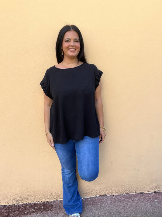 Blouse grande taille noire