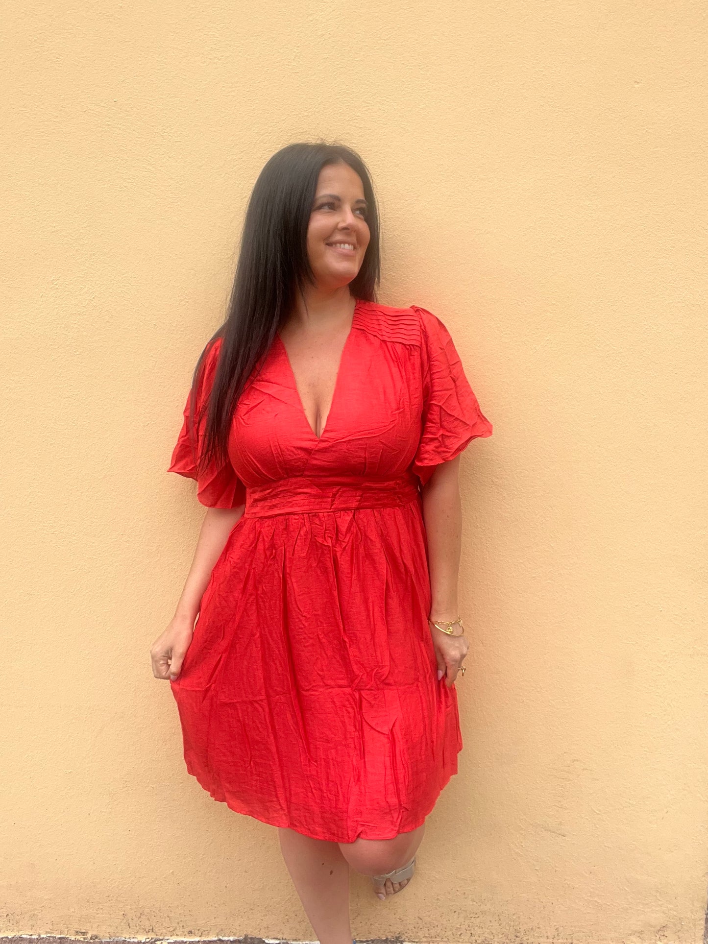 Robe Kamelia corail