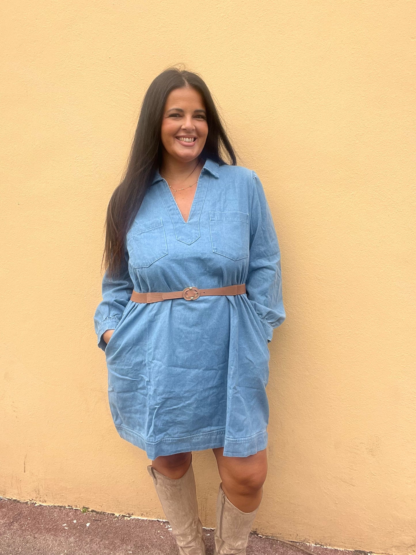 Robe en jean grande taille