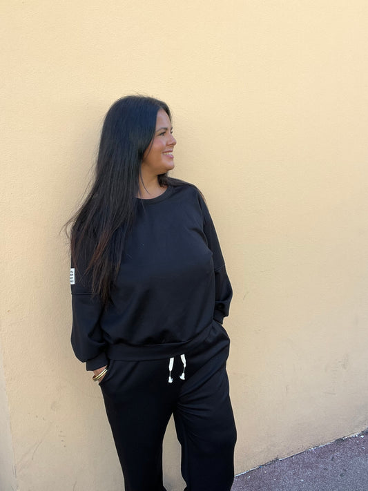 Ensemble grande taille sweat jogging noir