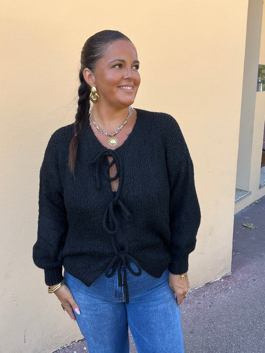 Gilet en maille grande taille noir