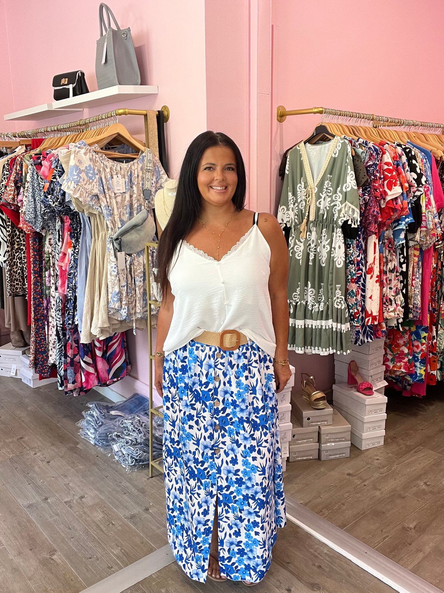 Jupe grande taille Lola bleue