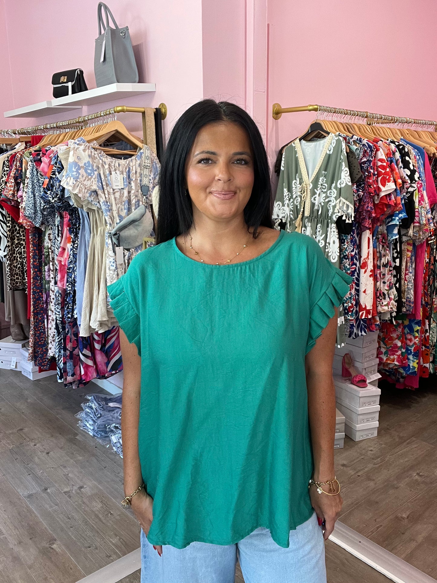 Blouse grande taille verte