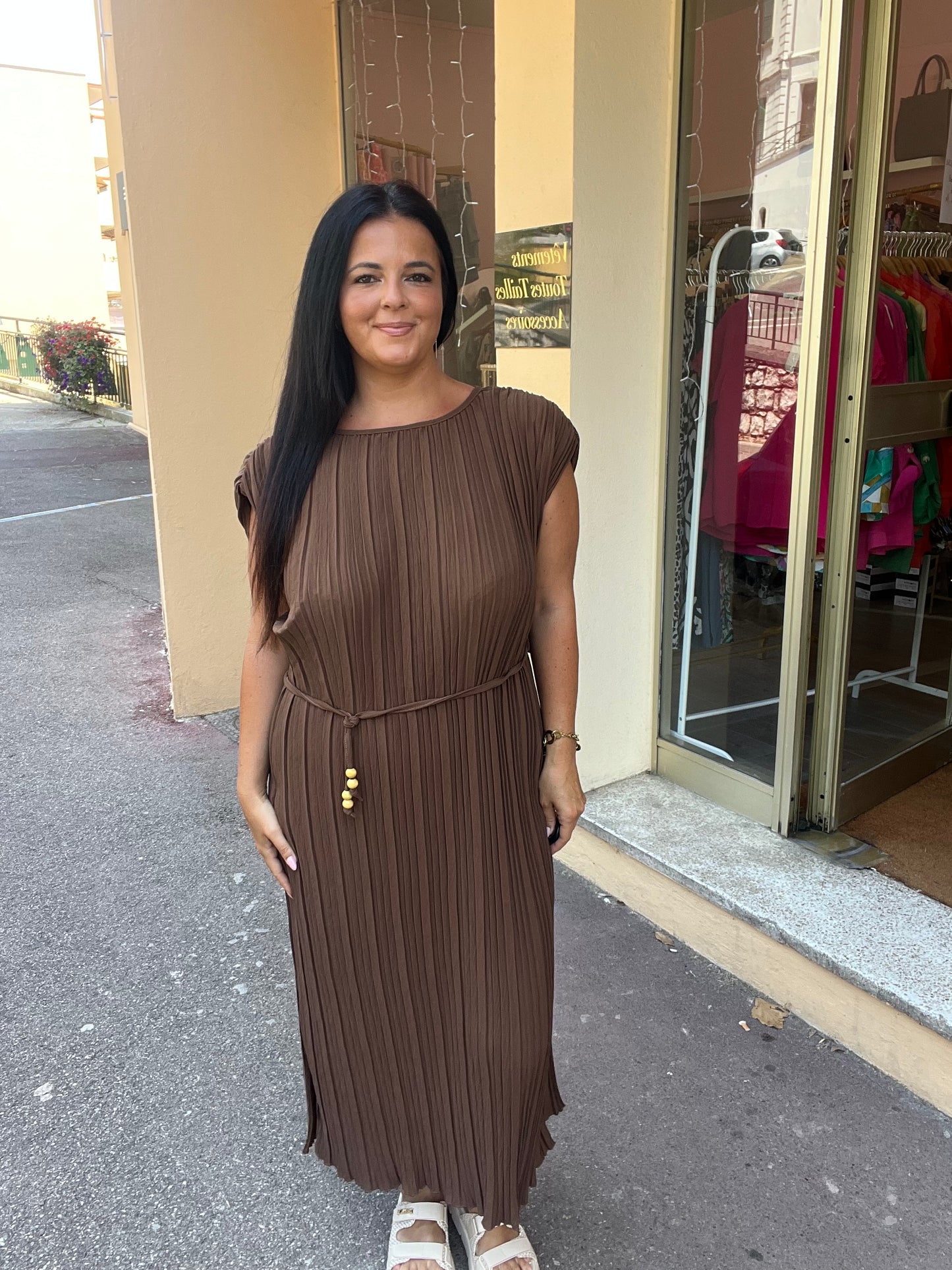Robe style cleopatre marron