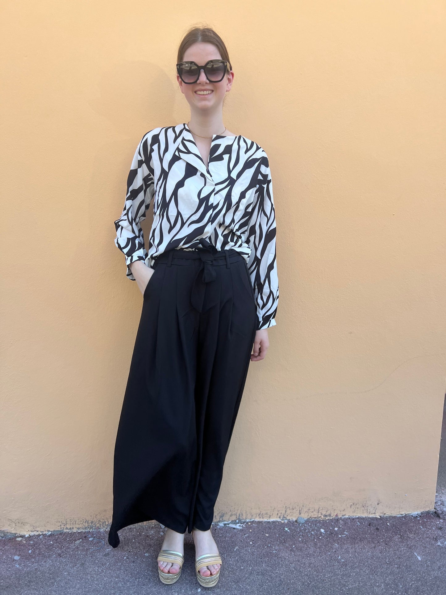 Pantalon large noir