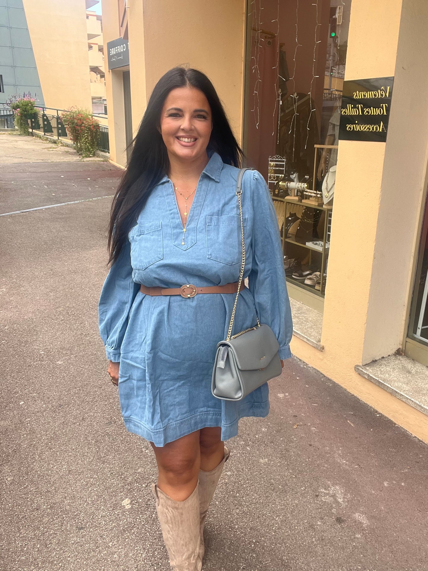 Robe en jean grande taille