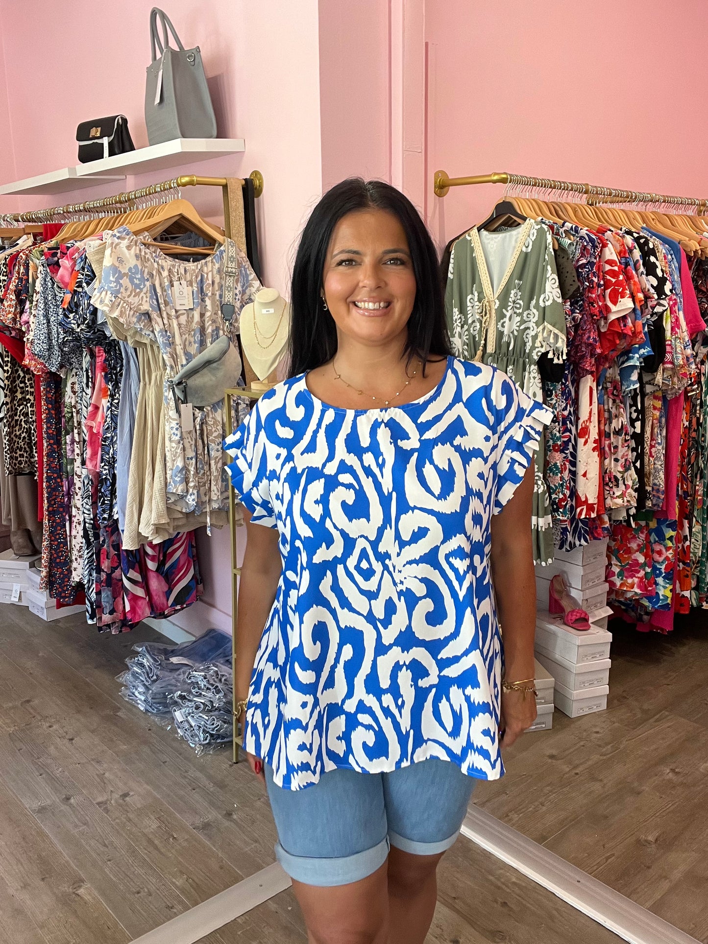 Blouse Kiara bleue grande taille