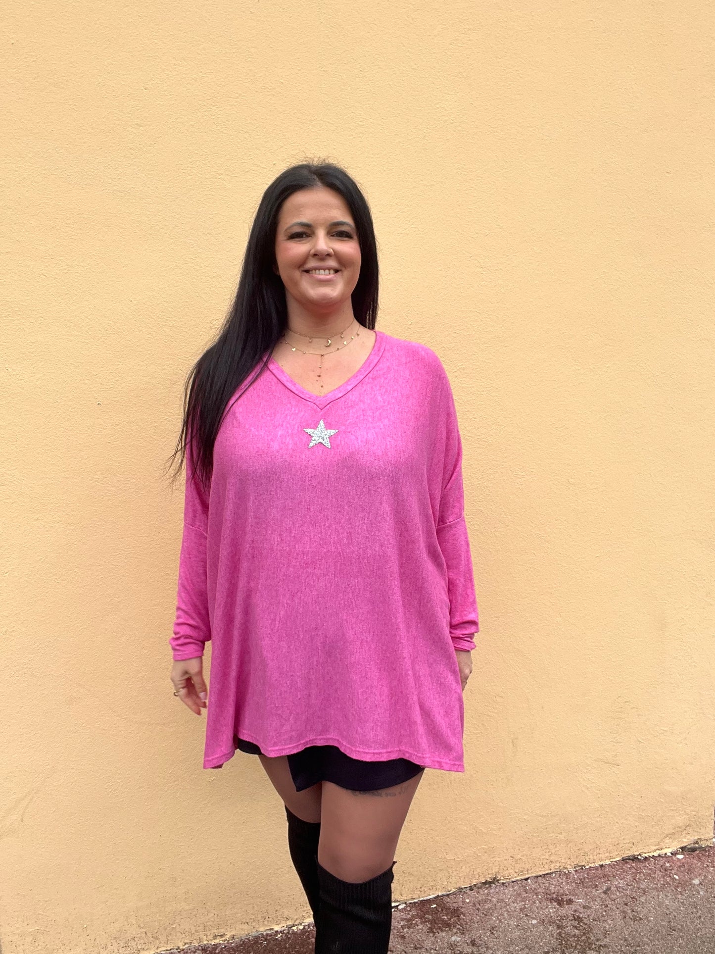 Pull Stars grande taille rose