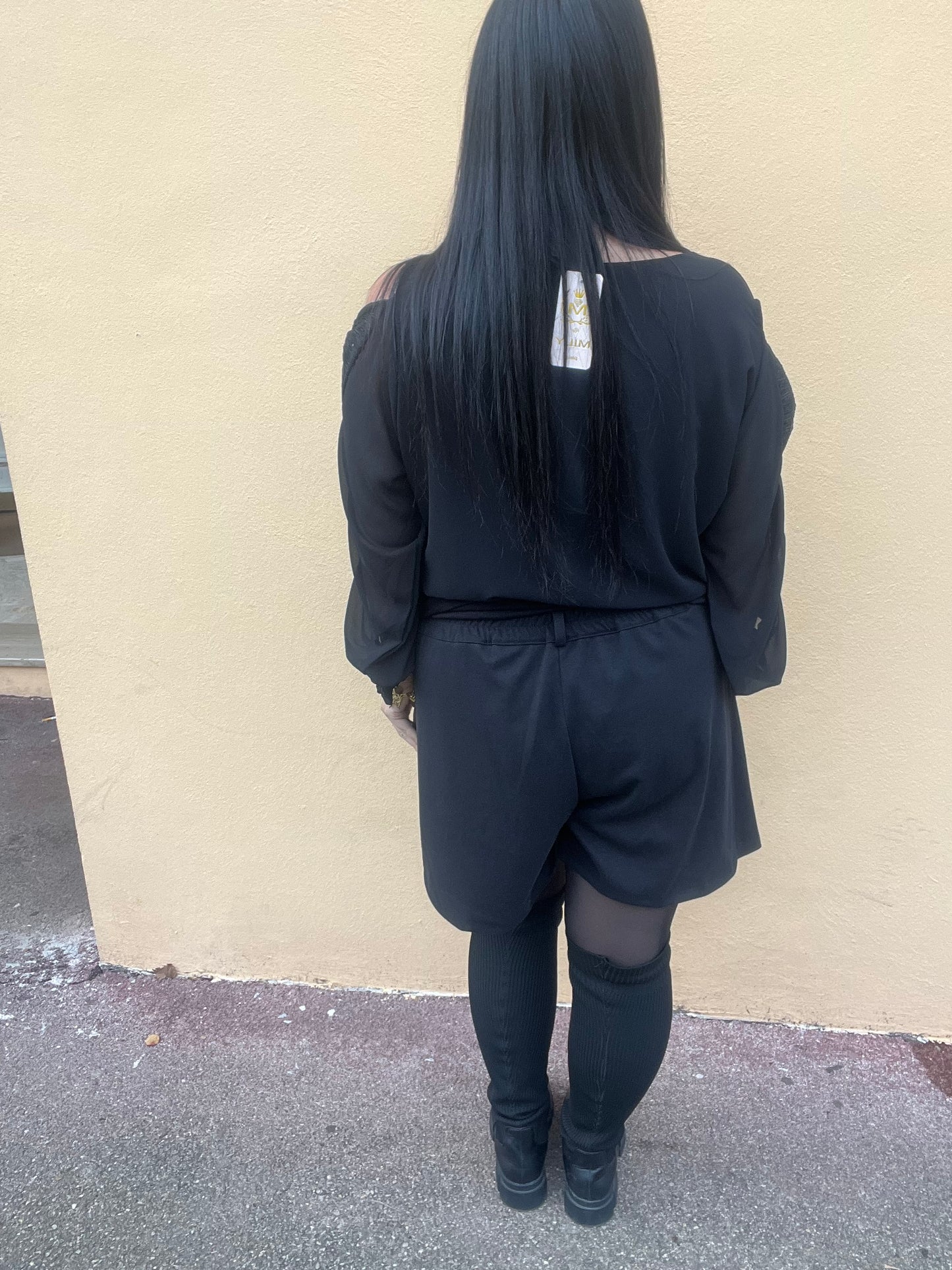 Short grande taille noir Lya
