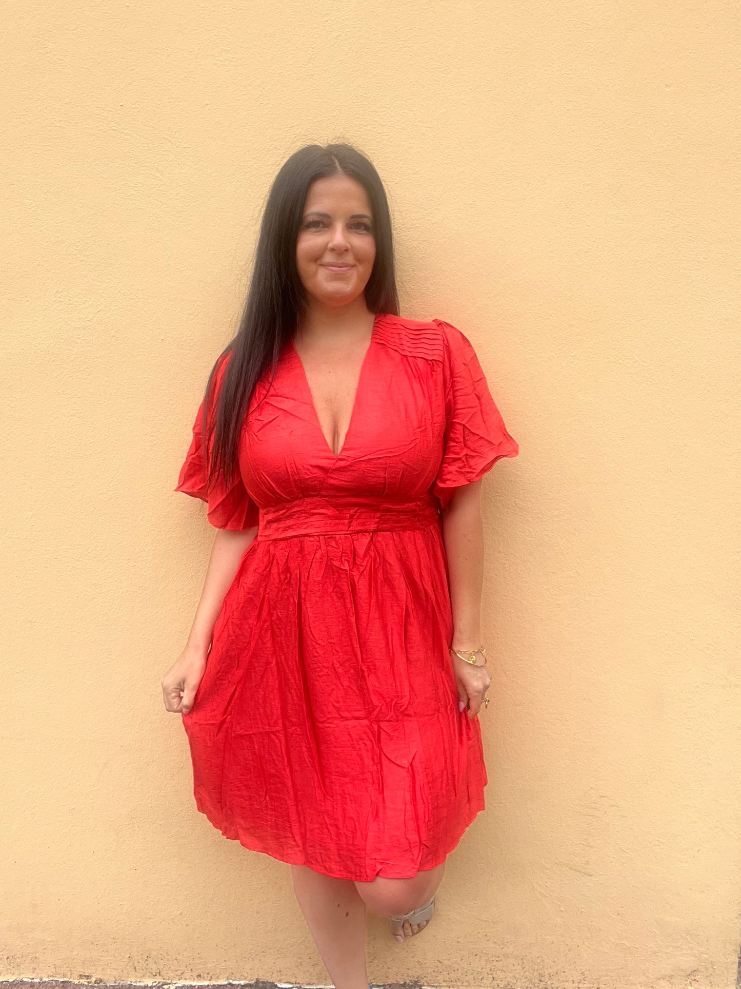 Robe Kamelia corail