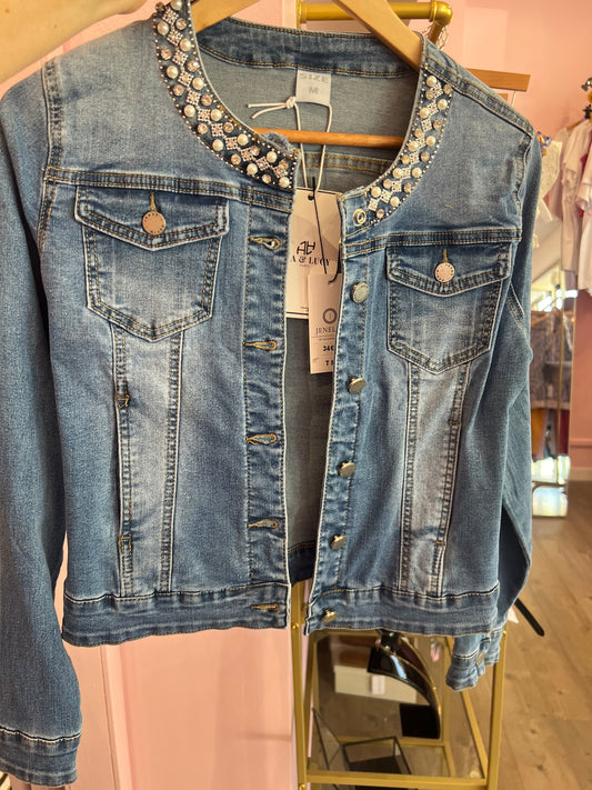 Veste en jean strass