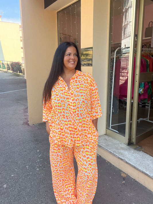 Ensemble grande taille fluo orange
