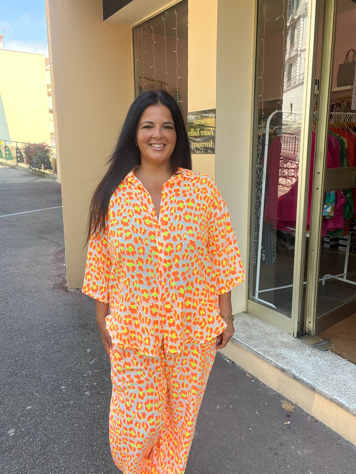 Ensemble grande taille fluo orange