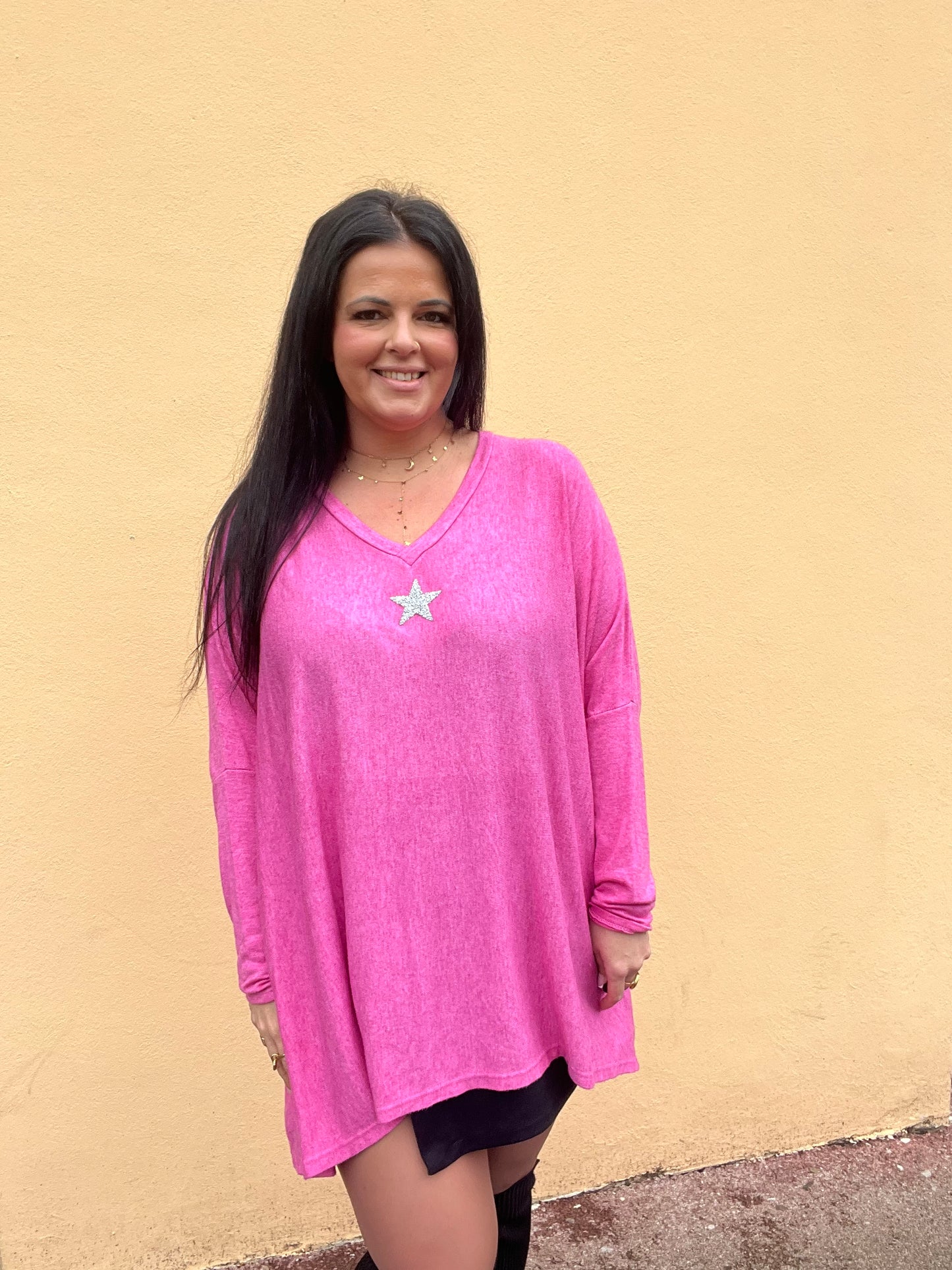 Pull Stars grande taille rose