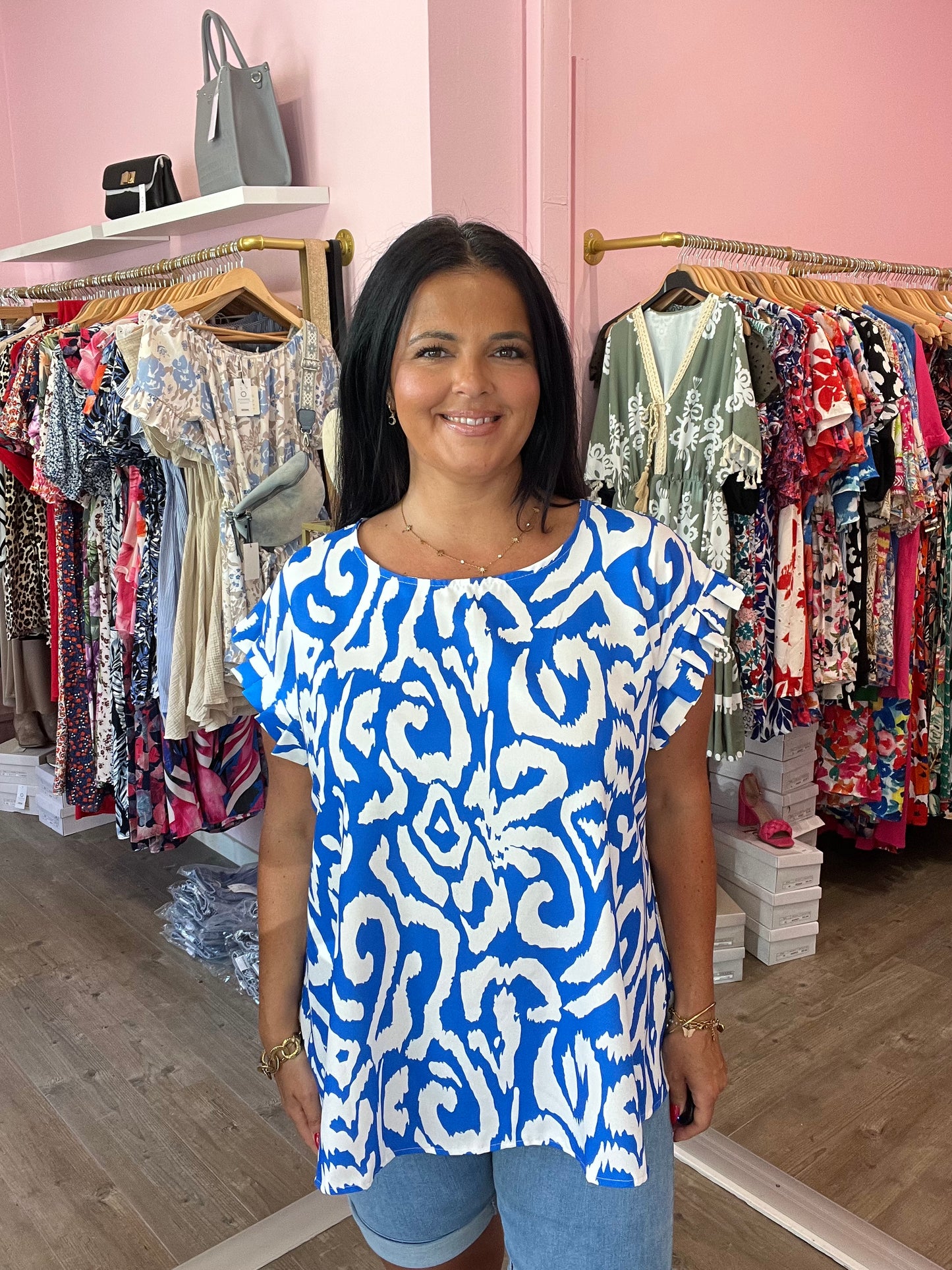 Blouse Kiara bleue grande taille