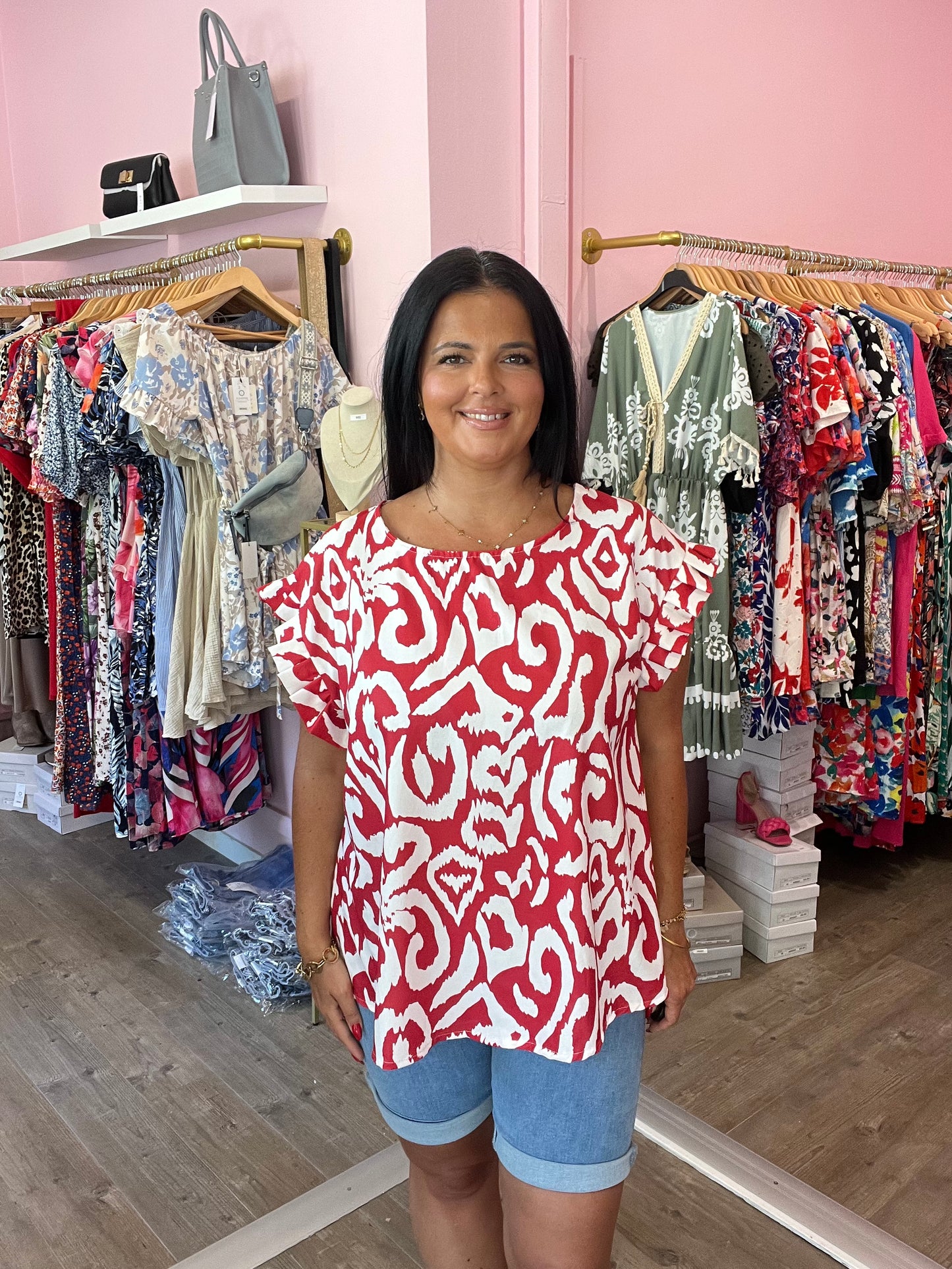 Blouse Kiara rouge grande taille