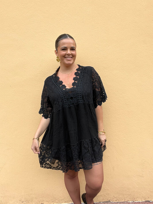 Tunique dentelle noire