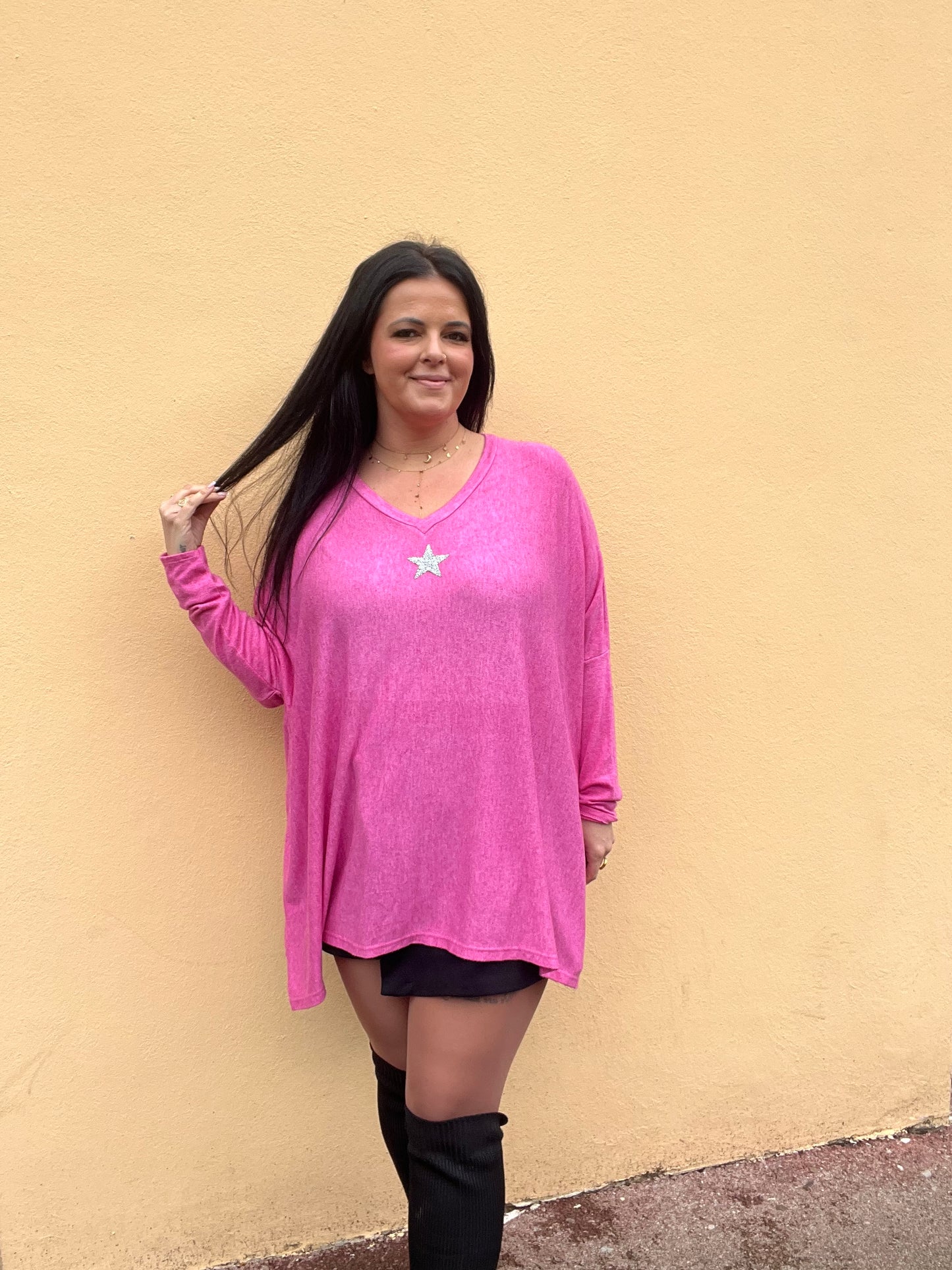 Pull Stars grande taille rose