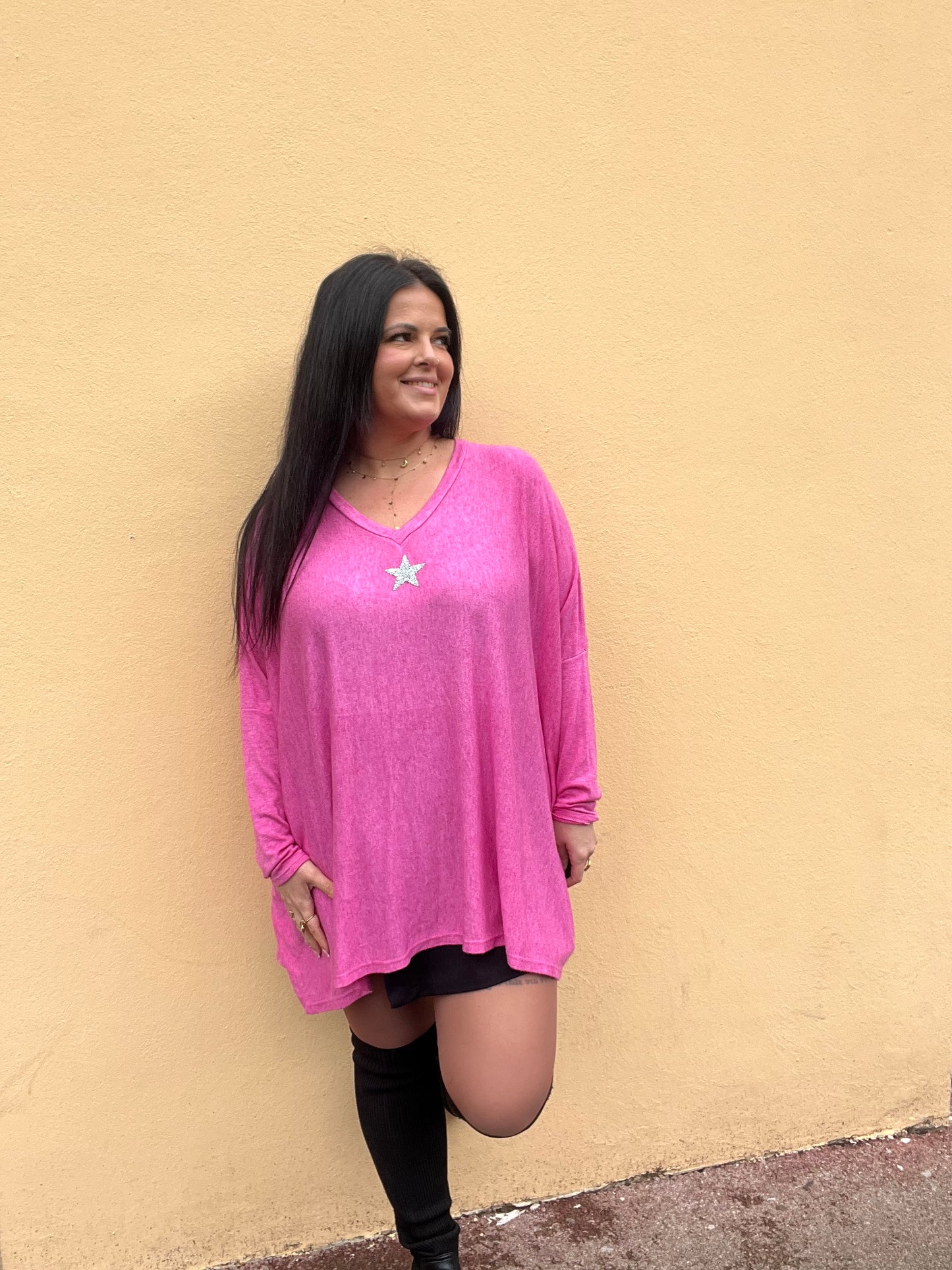 Pull Stars grande taille rose
