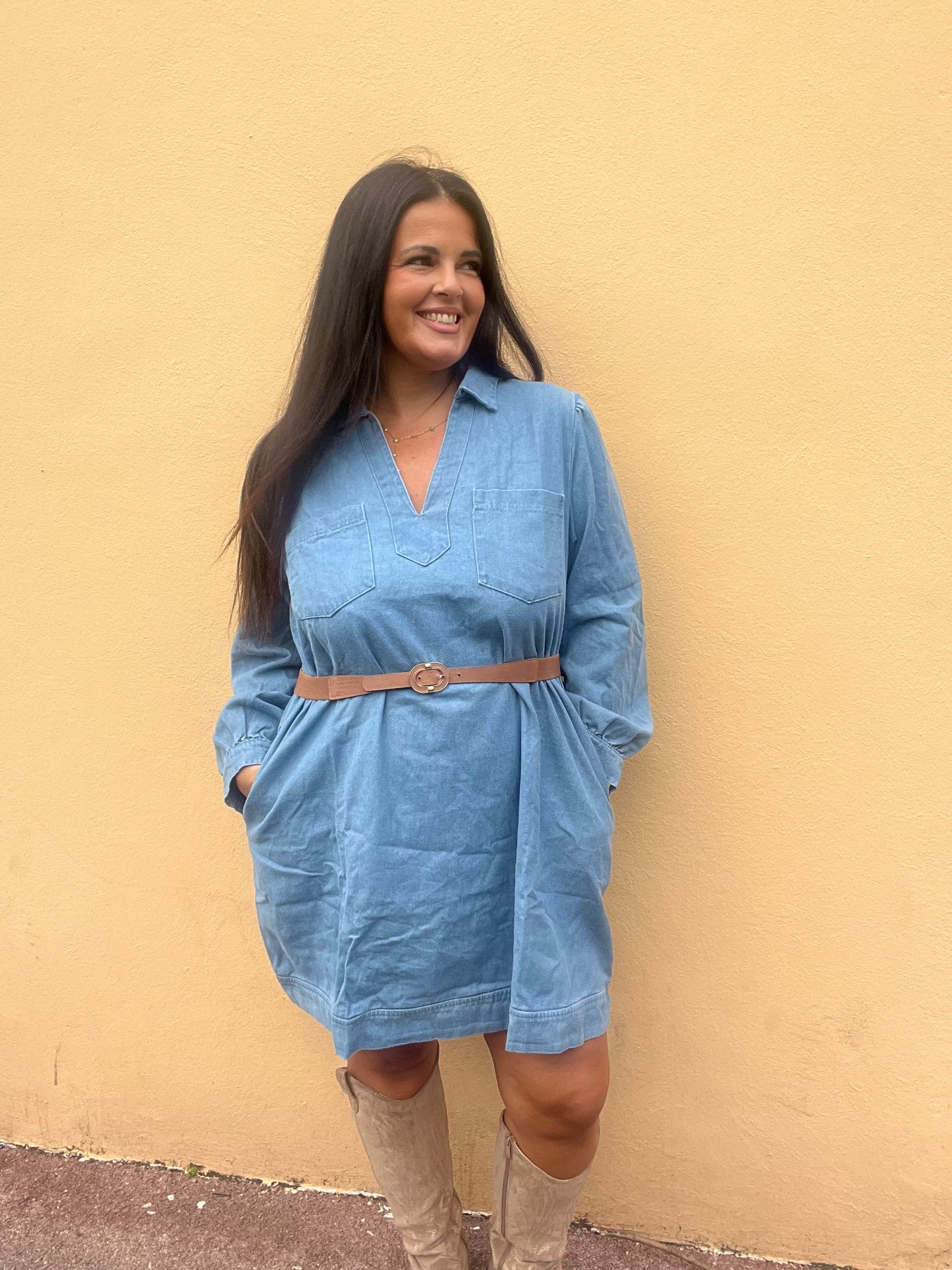 Robe en jean grande taille