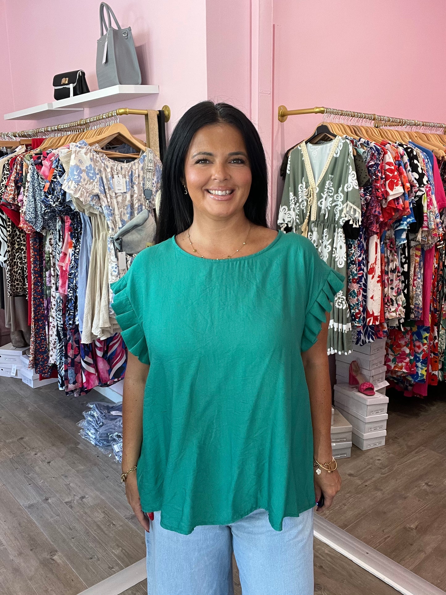 Blouse grande taille verte