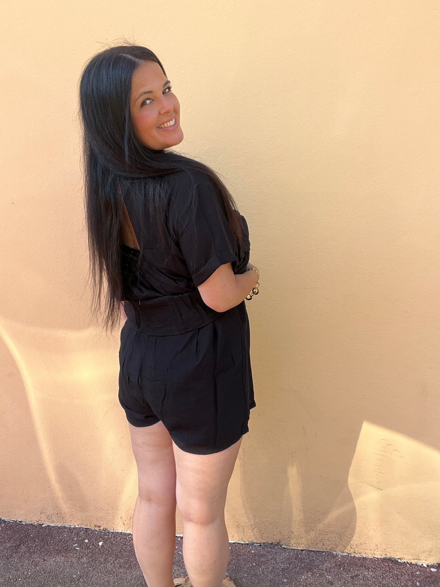 Robe combi short noire